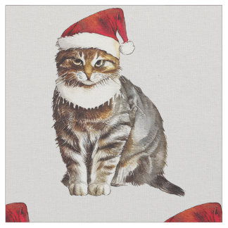 クリスマス猫 ファブリック