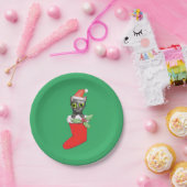 クリスマス猫 ペーパープレート (パーティー)