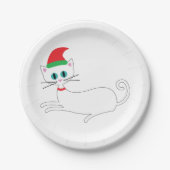 クリスマス猫 ペーパープレート (正面)