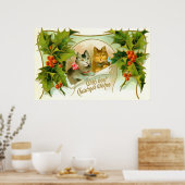 クリスマス猫 ポスター (キッチン)