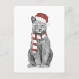 クリスマス猫 ポストカード