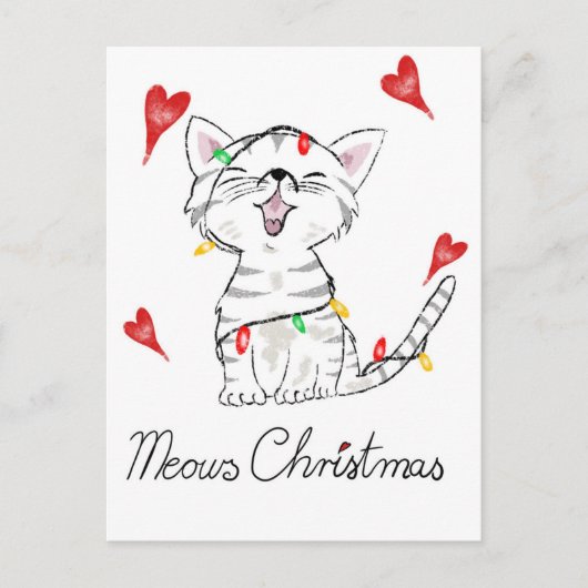 クリスマス猫 ポストカード (正面)