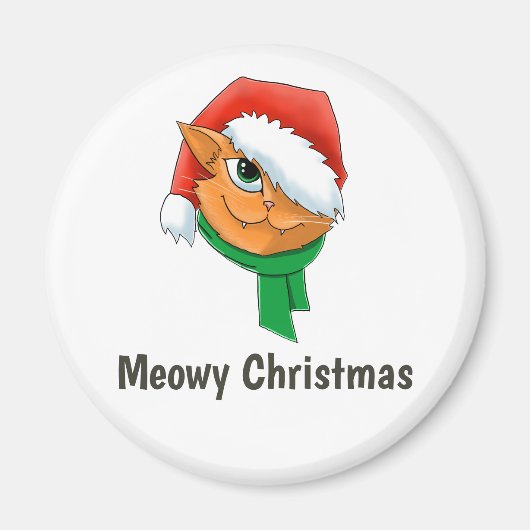 クリスマス猫 マグネット (正面)