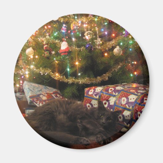 クリスマス猫 マグネット (正面)