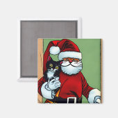 クリスマス猫 マグネット (正面/裏面)