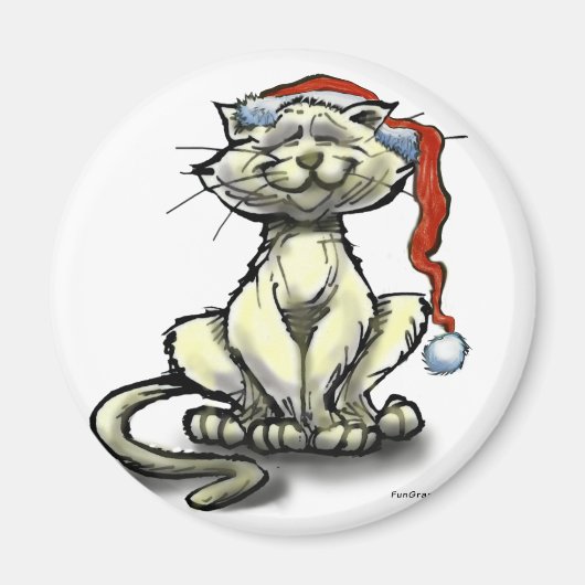 クリスマス猫 マグネット (正面)