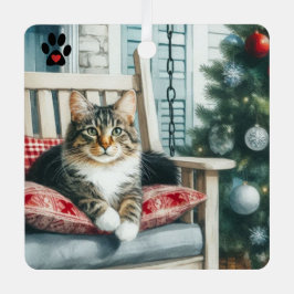 クリスマス猫 メタルオーナメント