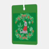 クリスマス猫 メタルオーナメント (正面左)