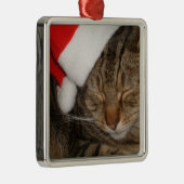 クリスマス猫 メタルオーナメント (右)