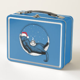 クリスマス猫 メタルランチボックス