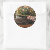 クリスマス猫 ラウンドシール (バッグ)