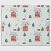 クリスマス猫 ラッピングペーパー (フラット)