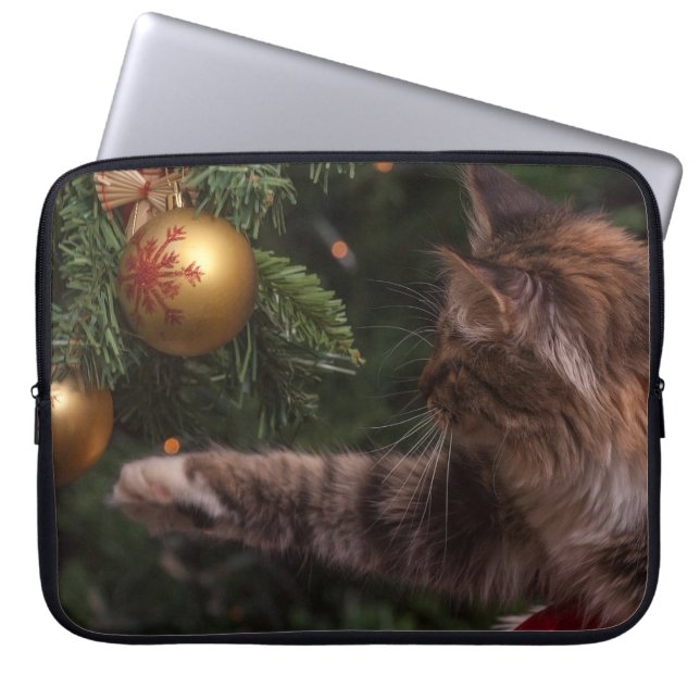クリスマス猫 ラップトップスリーブ (正面)