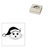 クリスマス猫 ラバースタンプ (押印)