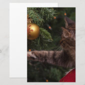 クリスマス猫 便箋 (正面/裏面)