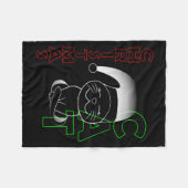 クリスマス猫、猫、クリスマス フリースブランケット (正面(横))