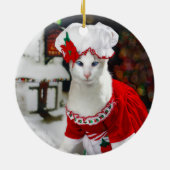 クリスマス猫- Claws Christmas Cat Ornament夫人 セラミックオーナメント (裏面)