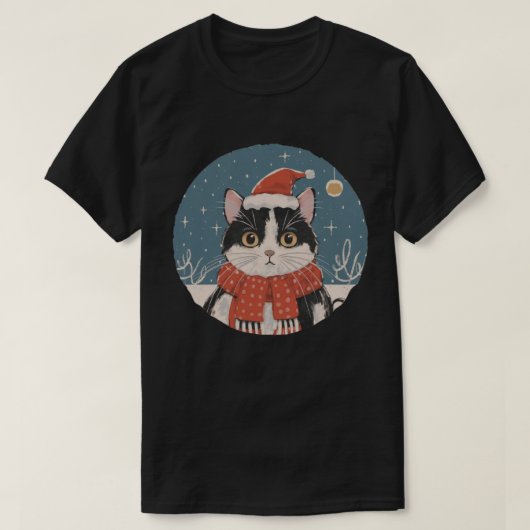 クリスマス猫 Tシャツ (デザイン正面)