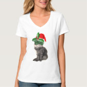 クリスマス猫 Tシャツ (正面)