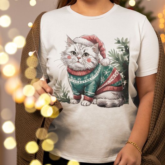 クリスマス猫 Tシャツ