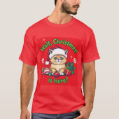 クリスマス猫 Tシャツ (正面)