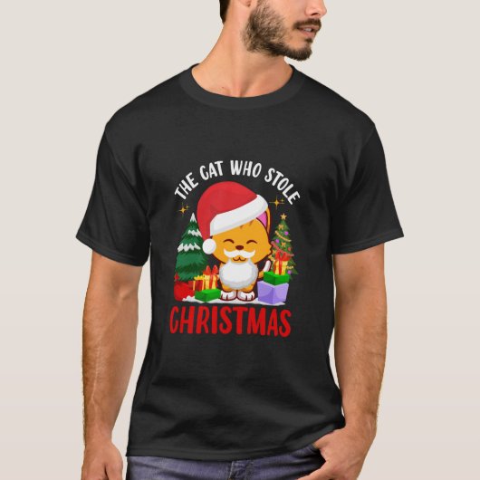 クリスマス猫 Tシャツ (正面)