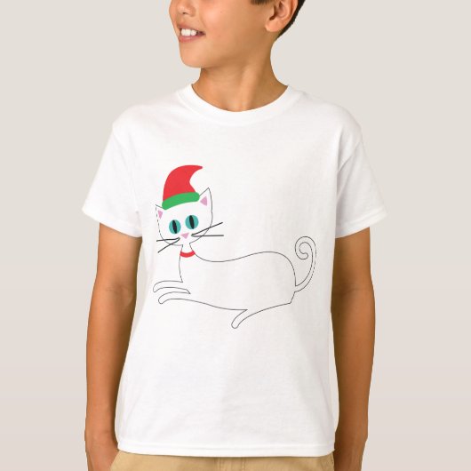 クリスマス猫 Tシャツ (正面)