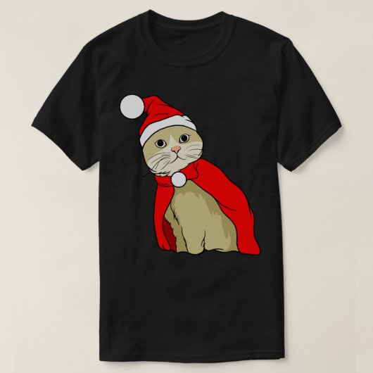 クリスマス猫 Tシャツ (デザイン正面)