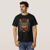クリスマス猫 Tシャツ (正面フル)