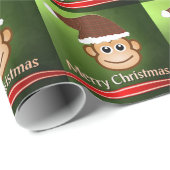 クリスマス猿の包装紙 ラッピングペーパー (ロールコーナー)