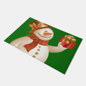 クリスマス玄関マット、雪だるま ドアマット (アングル)