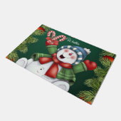 クリスマス玄関マット、雪だるま ドアマット (アングル)