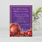 クリスマス王室のパープルディナーパーティの招待状 招待状 (スタンド正面)