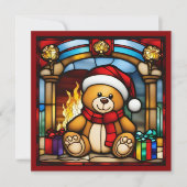 クリスマス玩具クマのステンドグラスフェイクカスタマイズ可能 (正面)