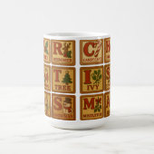 クリスマス玩具木製ブロック コーヒーマグカップ (中央)