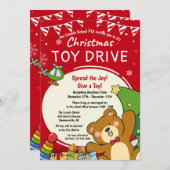 クリスマス玩具駆動招待状 招待状 (正面/裏面)