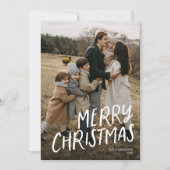 クリスマス現代的な手書き文字シンプル ワンフォト シーズンカード (正面)