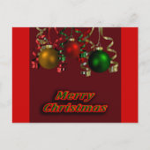 クリスマス球根とリボンのはがき シーズンポストカード (正面)