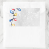 クリスマス球根、ストリングライト、休日の出荷 長方形シール (バッグ)