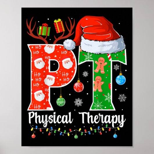 クリスマス理学療法士 クリスマス PT Xmas ポスター (正面)