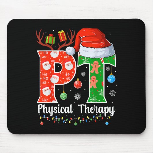 クリスマス理学療法士 クリスマス PT Xmas マウスパッド (正面)