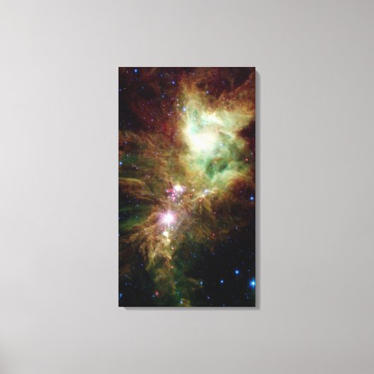 クリスマス生まれたばかりのツリーのクラスタの星 キャンバスプリント (正面)