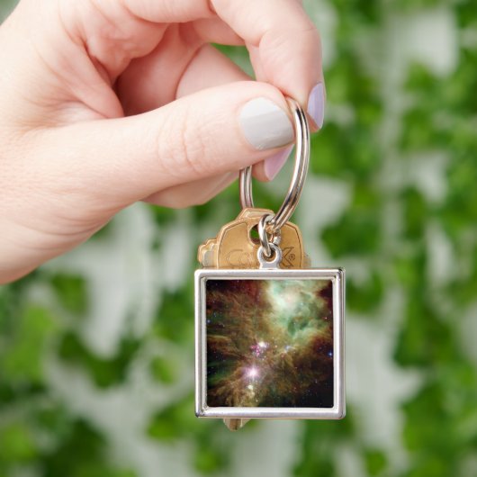 クリスマス生まれたばかりのツリーのクラスタの星 キーホルダー (手)