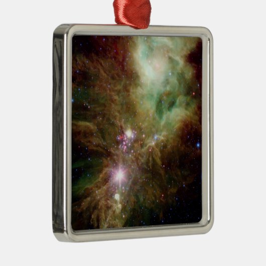 クリスマス生まれたばかりのツリーのクラスタの星 メタルオーナメント (右)