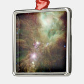 クリスマス生まれたばかりのツリーのクラスタの星 メタルオーナメント (左)