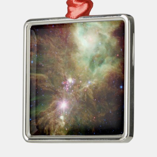 クリスマス生まれたばかりのツリーのクラスタの星 メタルオーナメント (左)