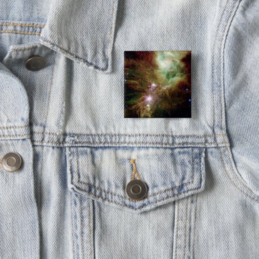 クリスマス生まれたばかりのツリーのクラスタの星 缶バッジ (インサイチュ)