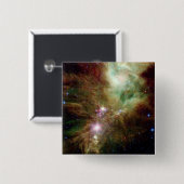 クリスマス生まれたばかりのツリーのクラスタの星 缶バッジ (正面&裏面)