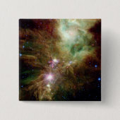 クリスマス生まれたばかりのツリーのクラスタの星 缶バッジ (正面)