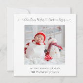 クリスマス生まれたばかりのフォト統計ホリデーカード ノートカード (正面)